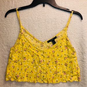 Forever 21 Women’s Yellow Floral Camisole Tank Size S…Preowned